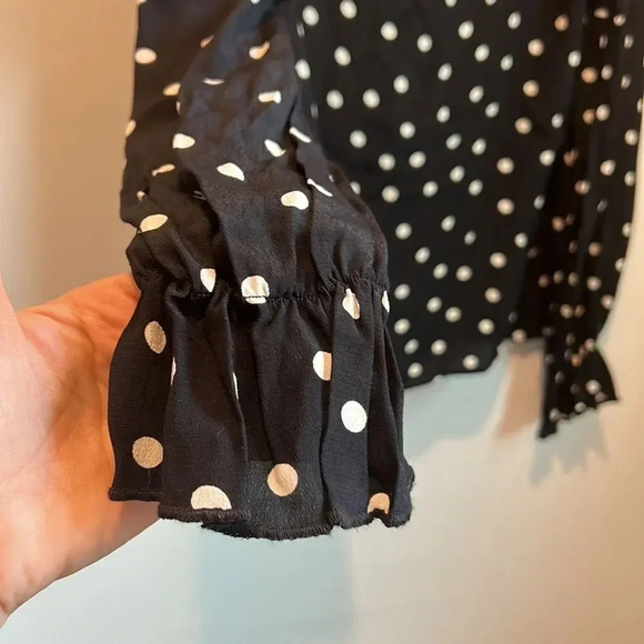Sanctuary Alma XS polka dot black and white blouse - Picture 5 of 6